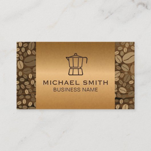 Franse pers | Houtkorrels | Koffiebonen Klantenkaartje (Voorkant)