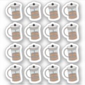 Franse Pers Koffiepauze Tijd Functionele Planner Sticker (Voorkant)
