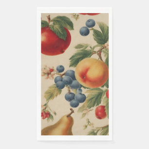 Franse perzik, kersen, bosbessen, peren, appels servet