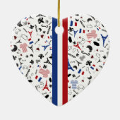 Franse pictogrammen met vlag van Frankrijk Keramisch Ornament (Achterkant)