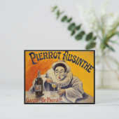 -Franse Pierrot Absinthe Advertisement Briefkaart (Staand voorkant)