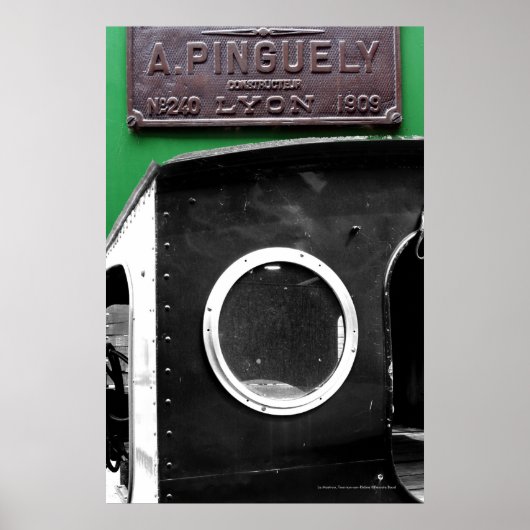 Franse  Plaque 1909 Stoommotor Poster (Voorkant)