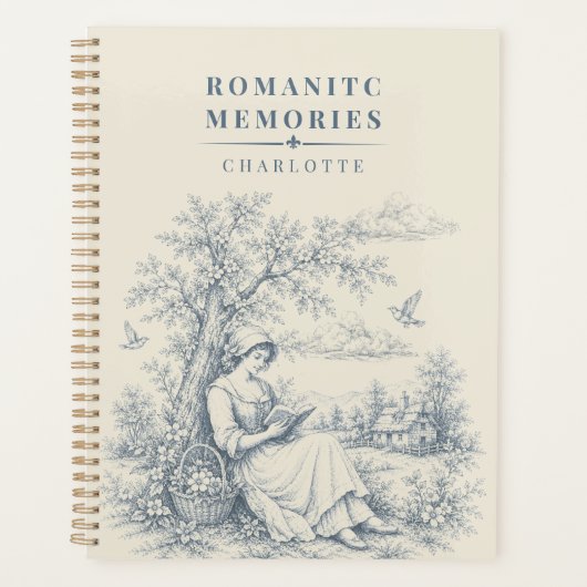 Franse platteland leesdame gepersonaliseerd planner (Voorkant)