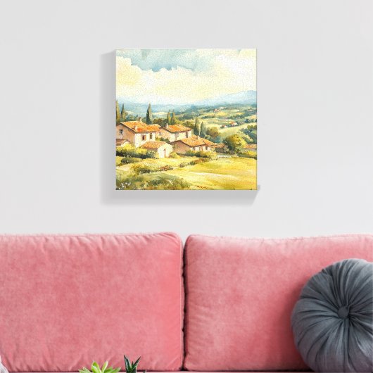 Franse platteland Rolling Hills Art Canvas Afdruk (Insitu (Woonkamer))