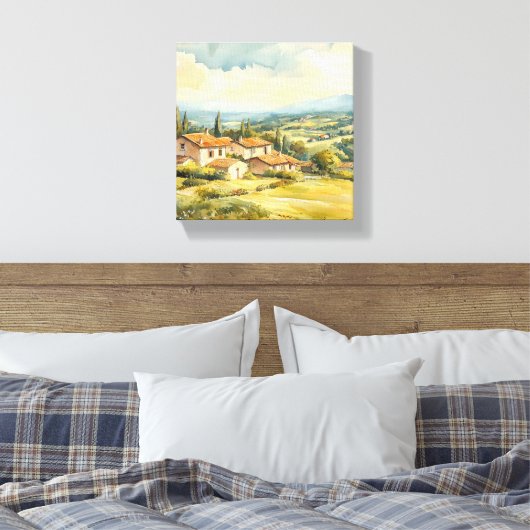 Franse platteland Rolling Hills Art Canvas Afdruk (Insitu (Slaapkamer))
