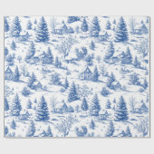  Franse platteland Toile de Jouy Blue Cadeaupapier (Vlak)