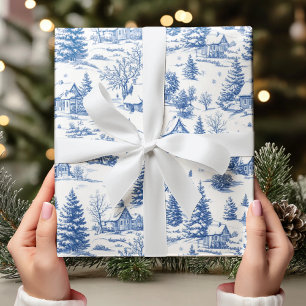 Franse platteland Toile de Jouy Blue Cadeaupapier