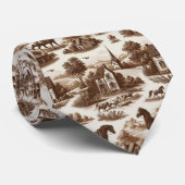 Franse plattelandspaard Toile de Jouy das (Opgerold)