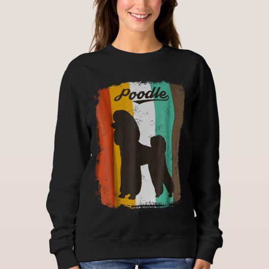 Franse poedel hond retro ontwerp trui (Voorkant)