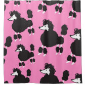 Franse poedel:  illustratiepatroon. douchegordijn (Voorkant)