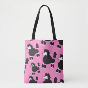 Franse poedel:  illustratiepatroon. tote bag