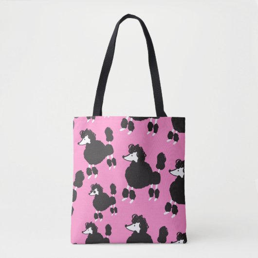 Franse poedel: illustratiepatroon. tote bag (Voorkant)