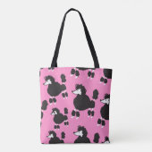 Franse poedel: illustratiepatroon. tote bag (Achterkant)
