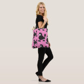 Franse poedel: illustratiepatroon. tote bag (Op model)