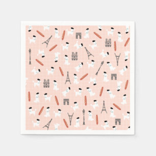 Franse poedel papieren servetten