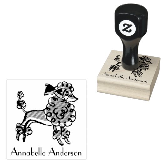 Franse poedel personaliseren rubberstempel (Gestempeld)