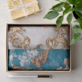 Franse Poedel Portret Blauwe Hortensia Decoupage Tissuepapier (Geschenk)