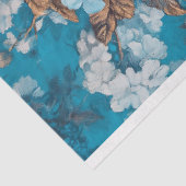 Franse Poedel Portret Blauwe Hortensia Decoupage Tissuepapier (Detail)