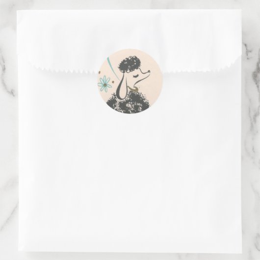  Franse poedel Ronde Sticker (Tas)