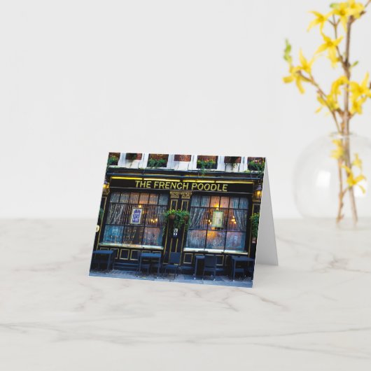 Franse poedie Pub Kaart (Gele Bloem)