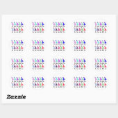 Franse poel tellen ronde sticker (Vel)