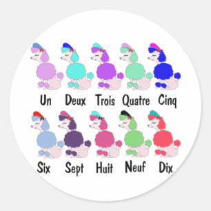 Franse poel tellen ronde sticker