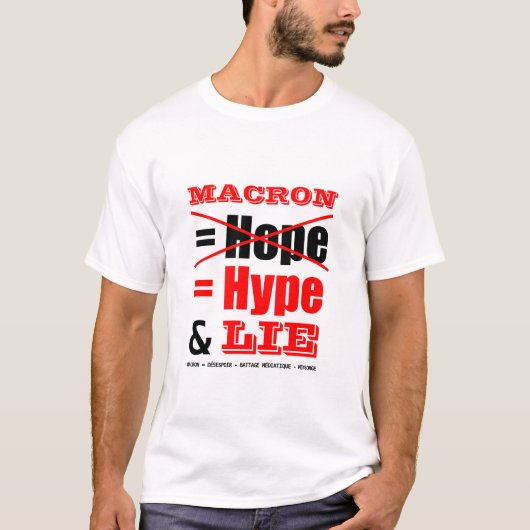Franse Politiek Bericht aan het T-shirt van het Pr (Voorkant)