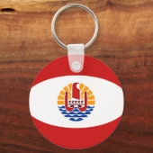 Franse Polynesië Fisheye Flag Sleutelhanger (Voorkant)