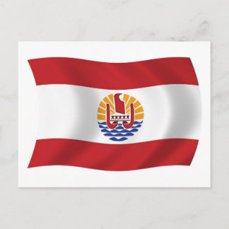 Franse Polynesië Vlag Ansichtkaart Briefkaart