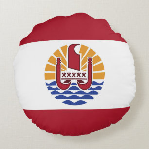 Franse Polynesië vlag Rond Kussen