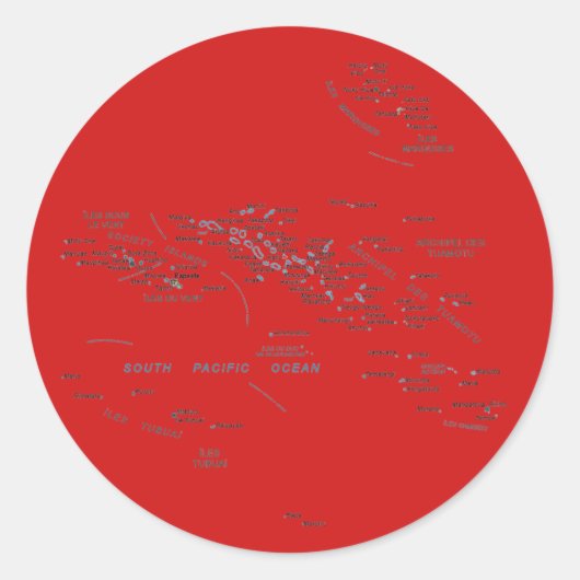Franse Polynesische Kaartsticker Ronde Sticker (Voorkant)