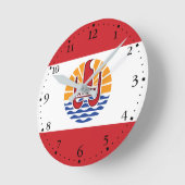 Franse Polynesische vlag Ronde Klok (Hoek)