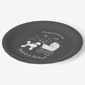 Franse poodle Dog Baby shower Puppy Grey Papieren Bordje (Gekanteld)