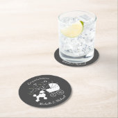 Franse poodle Dog Baby shower Puppy Grey Ronde Kartonnen Onderzetter (Insitu)