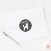 Franse poodle Dog Baby shower Puppy Grey Ronde Sticker (Envelop)
