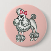Franse Poodle Knop  Ronde Button 4,0 Cm (Voorkant)