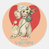  Franse poodle Round Valentijn Sticker (Voorkant)