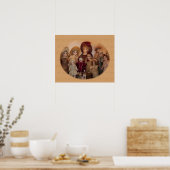 Franse poppen en vrienden poster (Keuken)