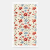 Franse Poppy en Dahlia Toile Servet (Voorkant)