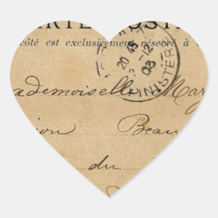  Franse Post Kaart Hart Sticker