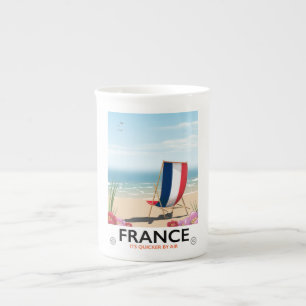 Franse poster voor strandstralen porselein kop