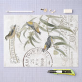 Franse Postmark  Bird Branch Decoupage Tissuepapier (Craft)