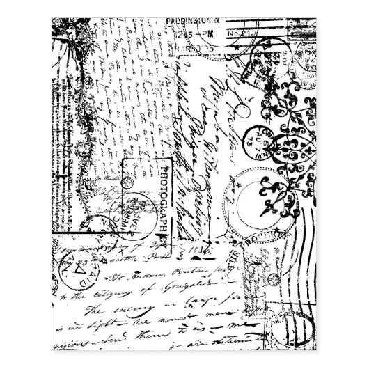  Franse postzegel Ephemera Textuur Rubberstempel (Afrduk)