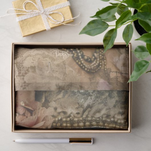  Franse Preppy Lady Decoupage Tissuepapier (Geschenk)