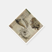 Franse print strand conch shell kust chique servetten (Hoek)