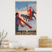 Franse promotieposter Ski Vintage Poster (Keuken)