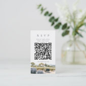 Franse Provence Wijngaard Trouw QR Code RSVP Kaart (Staand voorkant)