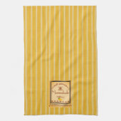 Franse Provence Yellow Stripes met tekstontwerp Theedoek (Verticaal)