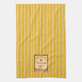 Franse Provence Yellow Stripes met tekstontwerp Theedoek