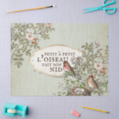 Franse Proverb Bird Nest Rozen  ontkoppeling Tissuepapier (Craft)